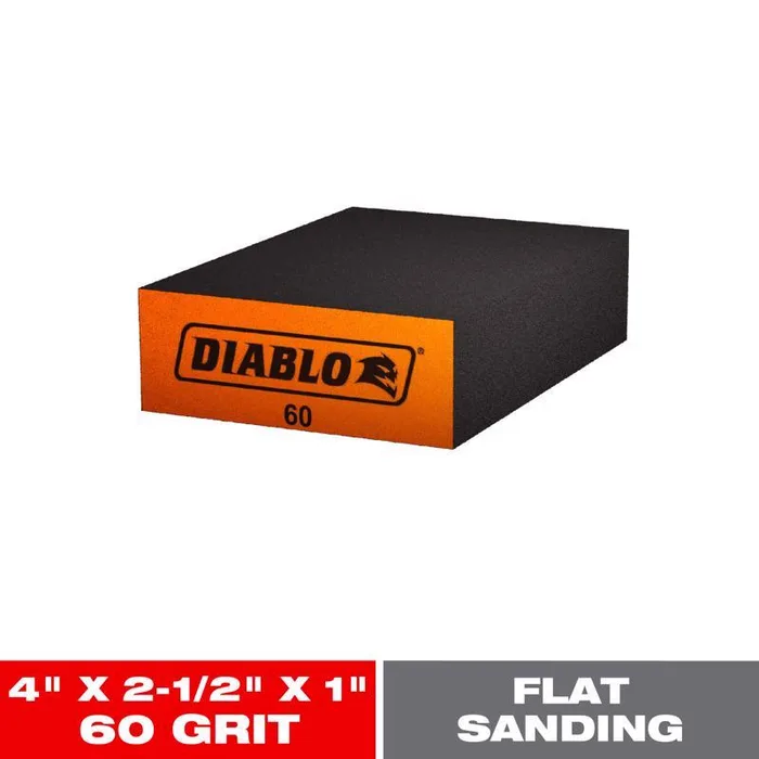 Diablo 4 in. L X 2-1/2 in. W X 1 in. 60 Grit Medium Flat Surface Sanding Sponge