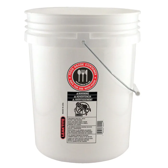 Leaktite White 5 gal Plastic Food Safe Bucket (Pack of 20)