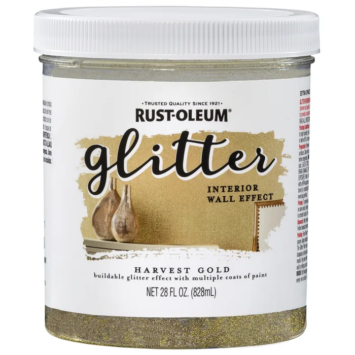 Rust-Oleum Glitter Harvest Gold Water-Based Glitter Paint Interior 28 oz (Pack of 2)