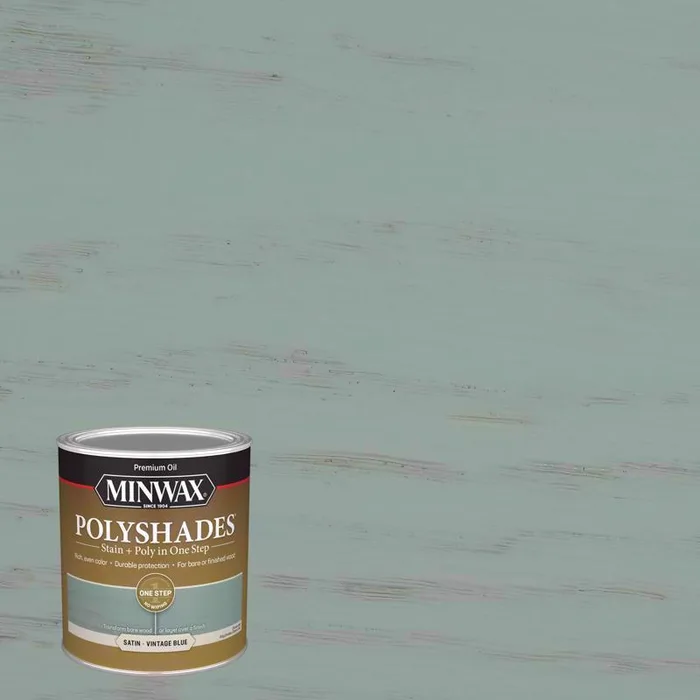 Minwax Polyshades Semi-Transparent Satin Vintage Blue Stain/Polyurethane Finish 1 qt (Pack of 4)