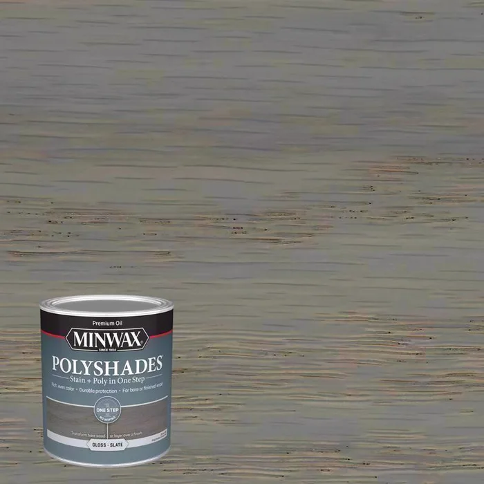 Minwax PolyShades Semi-Transparent Gloss Slate Oil-Based Stain/Polyurethane Finish 1 qt