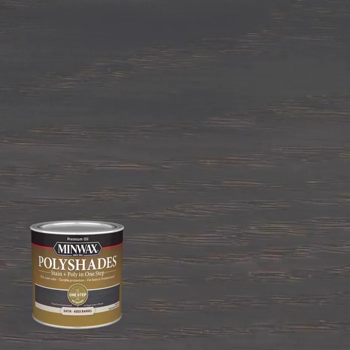 Minwax PolyShades Semi-Transparent Satin Aged Barrel Stain/Polyurethane Finish 1/2 pt (Pack of 4)