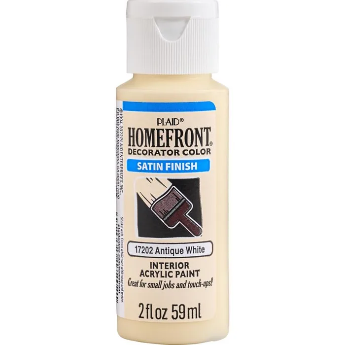 Homefront Satin Antique White Hobby Paint 2 oz (Pack of 3)
