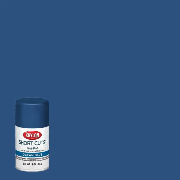 Krylon Short Cuts Gloss Ocean Blue Spray Paint 3 oz (Pack of 6)