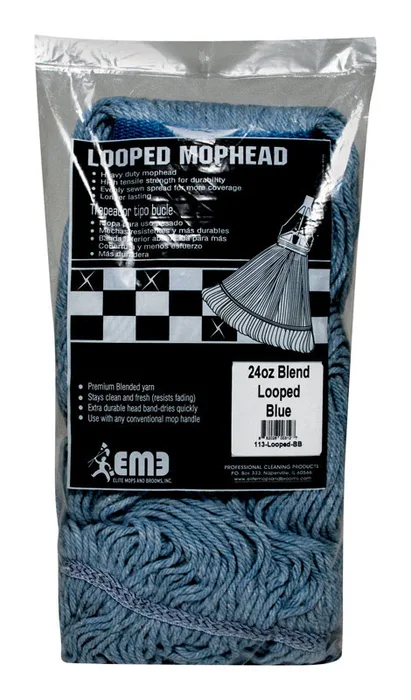 Elite Mops and Brooms 24 oz. Looped Cotton/Synthetic Blend Mop Refill 1 pk