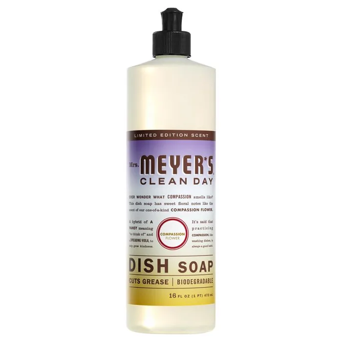 Mrs. Meyer's Clean Day Compassion Flower Scent Liquid Dish Soap 16 oz 1 pk (Pack of 6)