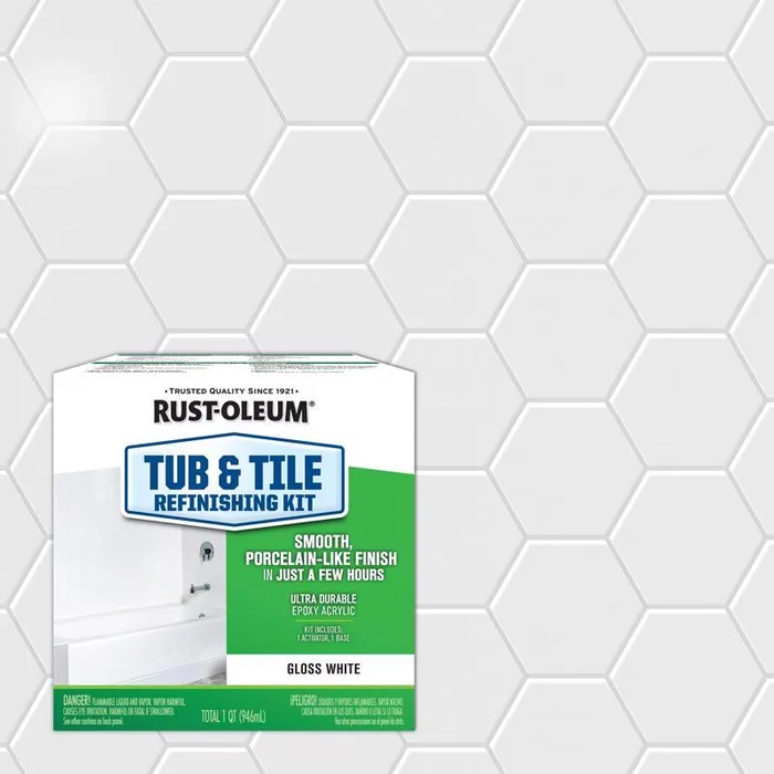 Rust-Oleum Specialty Gloss White Tub and Tile Refinishing Kit Interior 1 qt (Pack of 4)