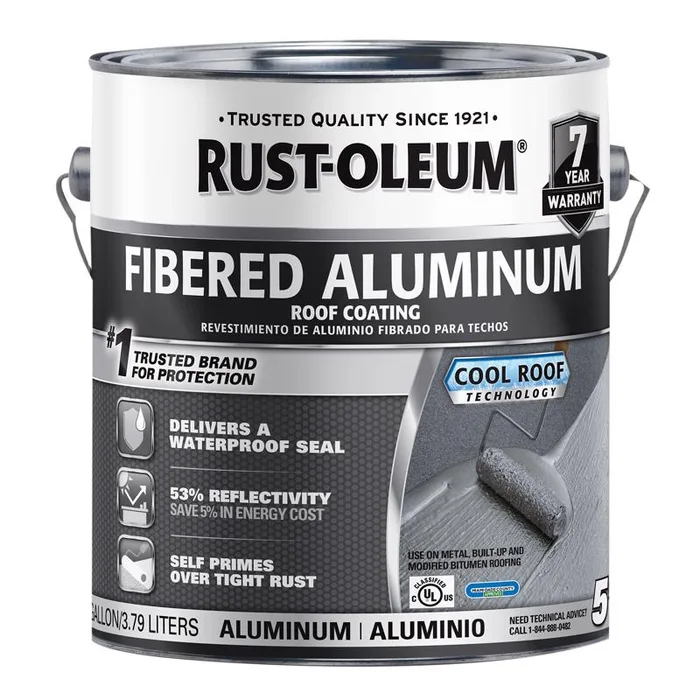 Rust-Oleum Gray Asphalt Fibered Aluminum Roof Coating 1 gal (Pack of 2)