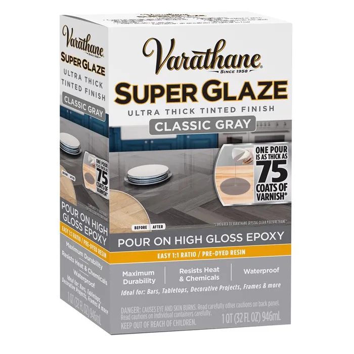 Varathane Super Glaze High-Gloss Classic Gray Wood Glaze 1 qt (Pack of 3)