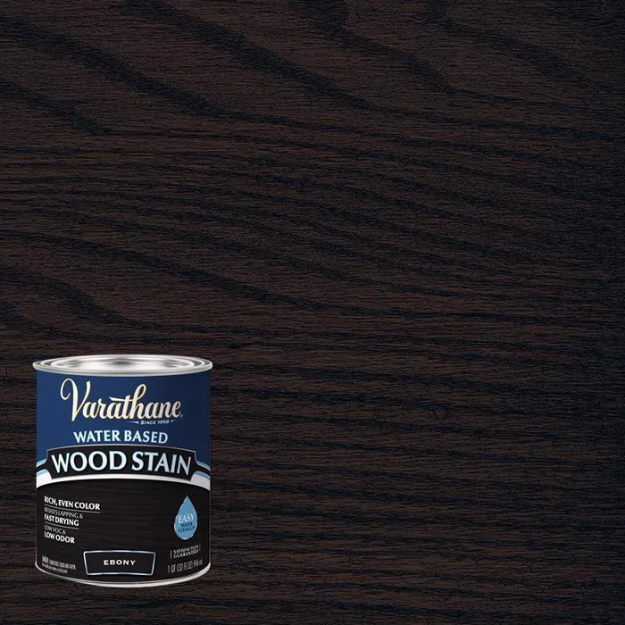 Varathane Semi-Transparent Ebony Water-Based Wood Stain 1 qt (Pack of 2)