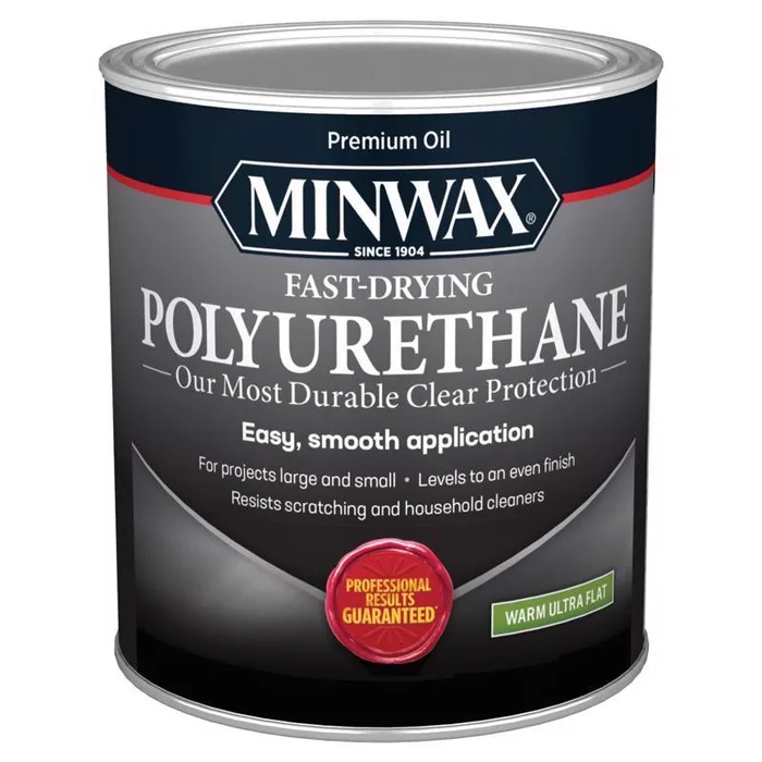 Minwax Warm Ultra Flat Clear Oil-Based Fast-Drying Polyurethane 1 qt (Pack of 4)