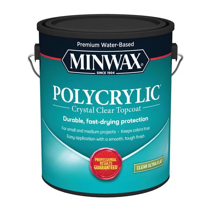 Minwax Polycrylic Ultra Flat Clear Water-Based Polycrylic Protective Finish 1 gal (Pack of 2)