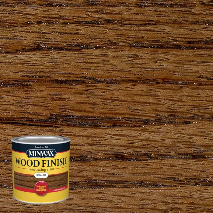 Minwax Wood Finish Semi-Transparent Satin Mocha Oil-Based Penetrating Wood Stain 1/2 pt (Pack of 4)
