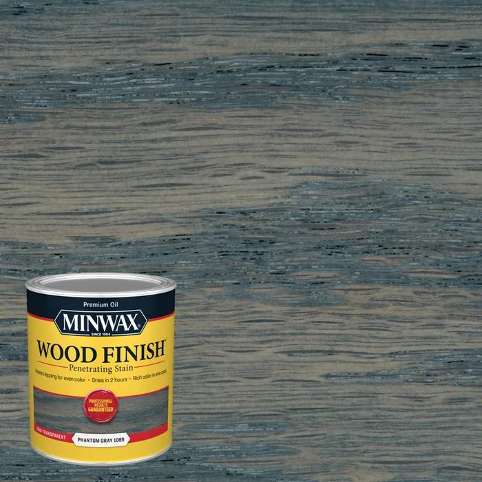 Minwax Wood Finish Semi-Transparent Satin Phantom Gray Oil-Based Penetrating Wood Stain 1 qt (Pack of 4)