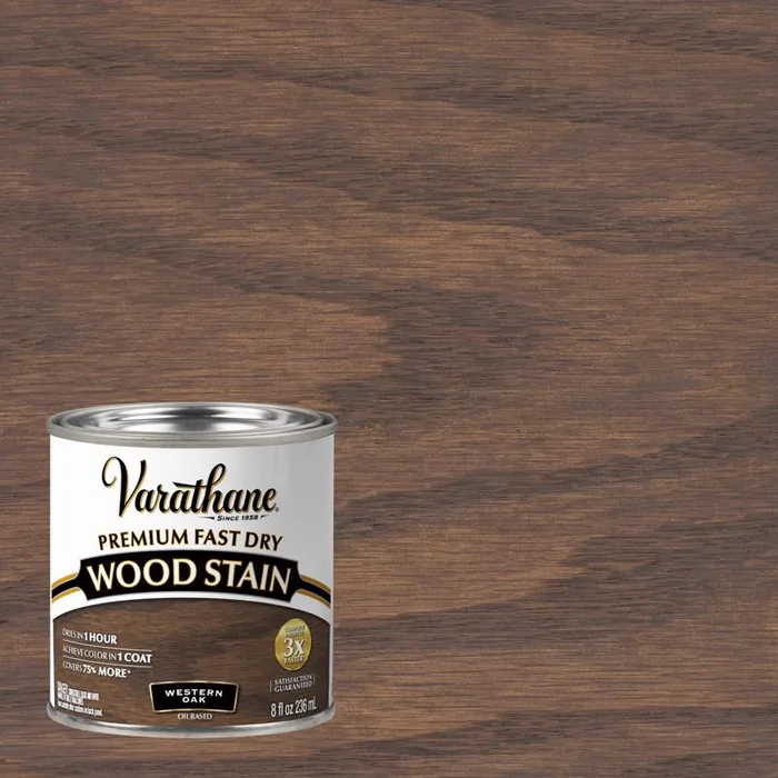 Varathane Western Oak Oil-Based Urethane Modified Alkyd Fast Dry Wood Stain 1/2 pt (Pack of 4)