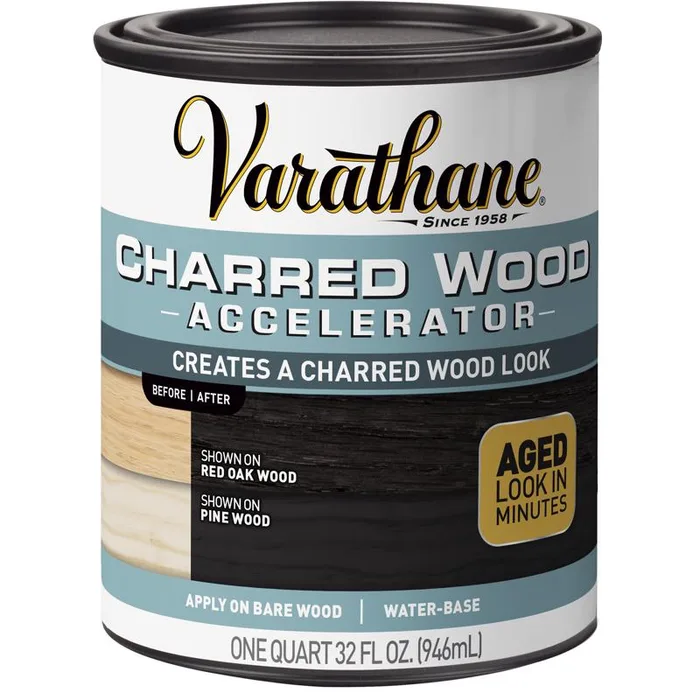 Varathane Transparent Black Water-Based Alkyd Emulsion Charred Wood Accelerator 1 qt (Pack of 2)