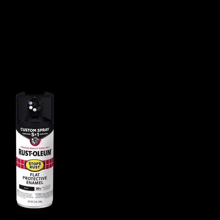 Rust-Oleum Stops Rust Custom Spray 5-in-1 Flat Black Spray Paint 12 oz (Pack of 6)