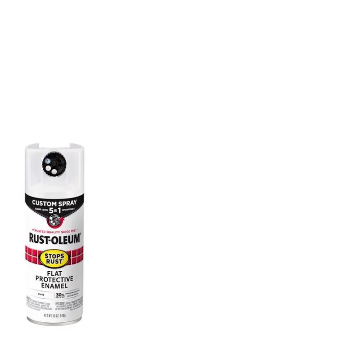 Rust-Oleum Stops Rust Custom Spray 5-in-1 Flat White Spray Paint 12 oz (Pack of 6)