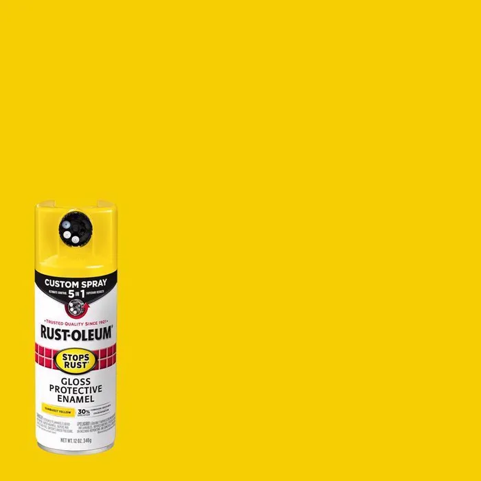 Rust-Oleum Stops Rust Custom Spray 5-in-1 Gloss Sunburst Yellow Spray Paint 12 oz (Pack of 6)
