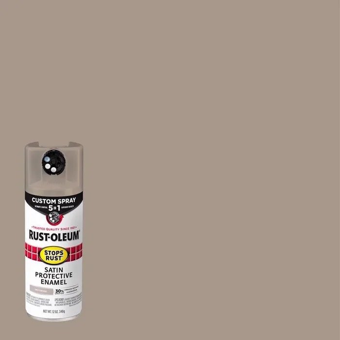 Rust-Oleum Stops Rust Custom Spray 5-in-1 Satin Driftwood Spray Paint 12 oz (Pack of 6)