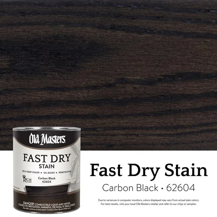 Old Masters Semi-Transparent Flat Carbon Black Oil-Based Alkyd Fast Dry Wood Stain 1 qt (Pack of 4)