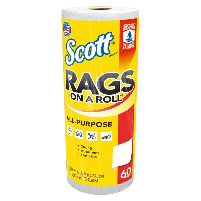 Scott Rags On a Roll Cleaning Cloth 9.4 in. W X 11 in. L 60 sheet 1 pk (Pack of 12)