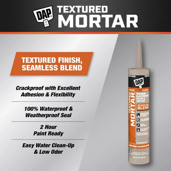 DAP Premium Textured Mortar Beige Advanced Latex Concrete and Mortar Sealant 10.1 oz (Pack of 12)