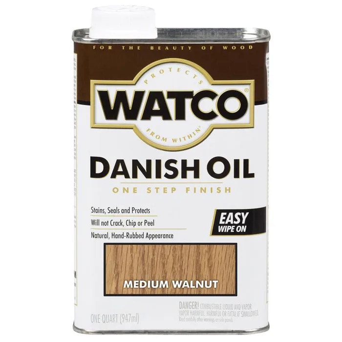 WATCO Transparent Medium Walnut Oil-Based Danish Oil 1 qt (Pack of 4)