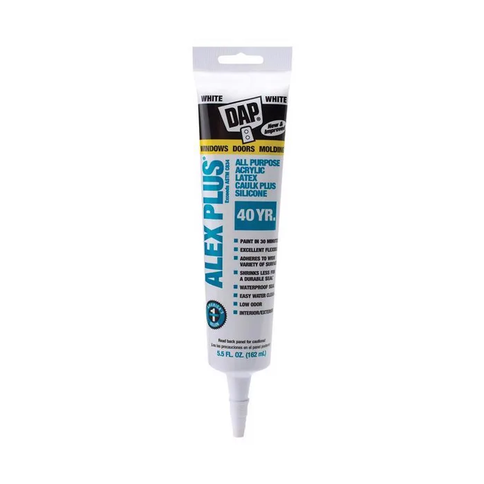 DAP Alex Plus White Acrylic All Purpose Caulk 5.5 oz (Pack of 12)