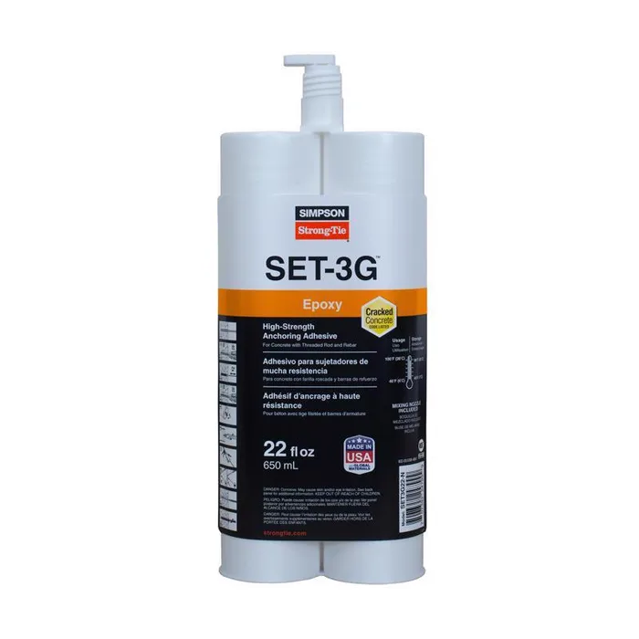 Simpson Strong-Tie SET-3G Plastic Concrete Anchoring Epoxy Paste 23.06 in. H X 4.06  W X 2.06 in. L
