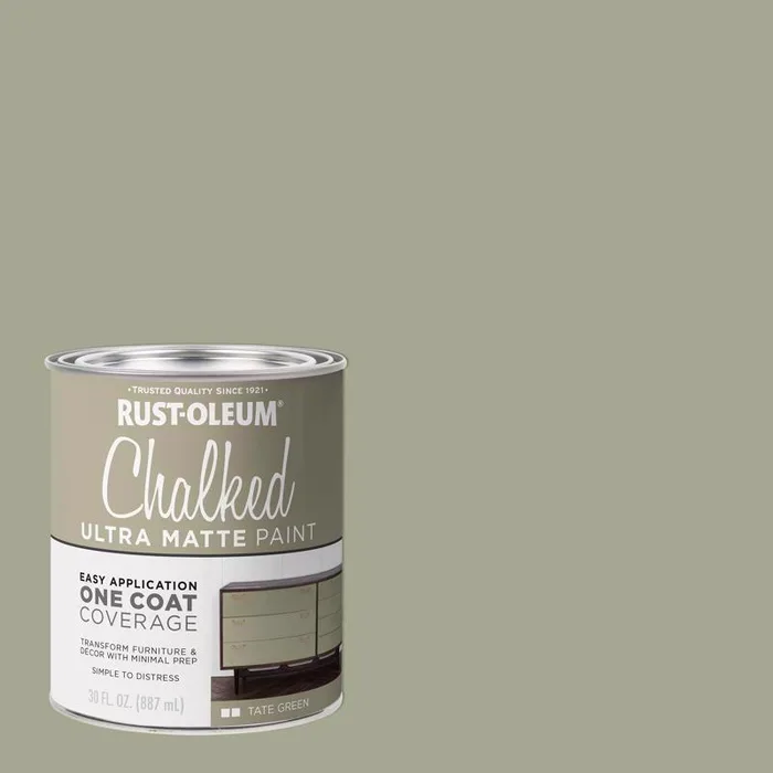Rust-Oleum Chalked Ultra Matte Tate Green Water-Based Acrylic Chalk Paint 30 oz (Pack of 2)