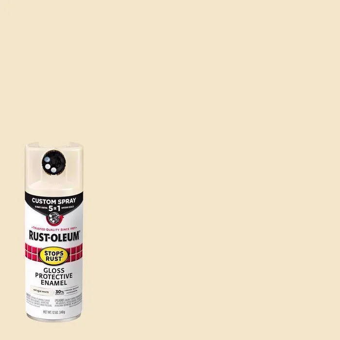 Rust-Oleum Stops Rust Indoor and Outdoor Gloss Antique White Oil Modified Alkyd Spray Paint 12 oz (Pack of 6)