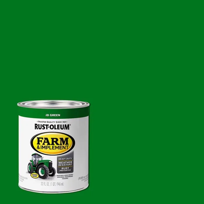 Rust-Oleum Stops Rust Indoor and Outdoor Gloss John Deere Green Oil-Based Oil Modified Alkyd Farm & (Pack of 2)