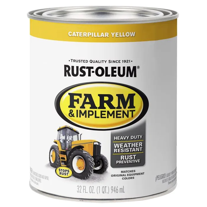 Rust-Oleum Indoor and Outdoor Gloss Caterpillar Yellow Oil-Based Oil Modified Alkyd Farm & Implement (Pack of 2)