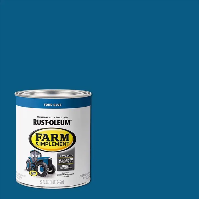 Rust-Oleum Indoor and Outdoor Gloss Ford Blue Oil-Based Oil Modified Alkyd Farm & Implement 1 qt (Pack of 2)
