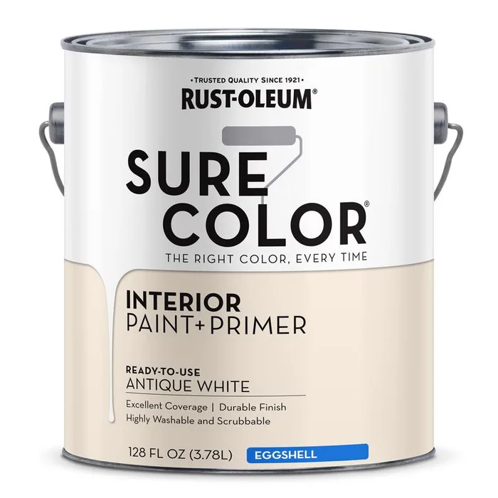Rust-Oleum Sure Color Eggshell Antique White Water-Based Paint + Primer Interior 1 gal (Pack of 2)