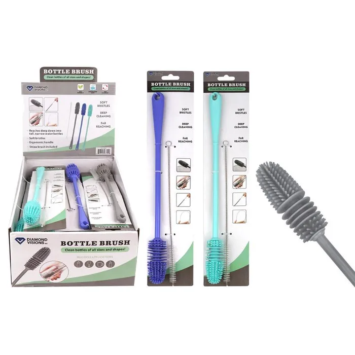 Diamond Visions 2 in. W Medium Bristle Plastic Handle Bottle Brush (Pack of 20)