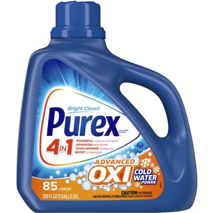 Purex Advanced Oxi No Scent Laundry Detergent Liquid 128 fl. oz. 1 pk (Pack of 4)