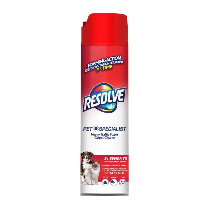 Resolve No Scent Pet Stain Carpet Cleaner 22 oz Foam (Pack of 6)