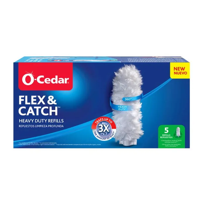 O-Cedar Flex and Catch Microfiber Heavy Duty Duster Refill 5 in. W X 36 in. L 5 pk (Pack of 4)