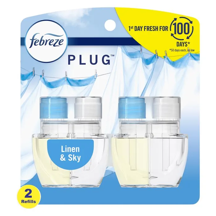 Febreze Plug Linen and Sky Scent Air Freshener Oil Refill 1.75 oz Liquid 2 pk (Pack of 6)