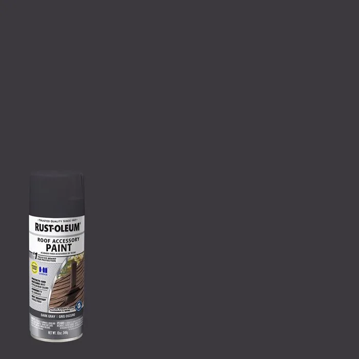 Rust-Oleum Roof Accessory Flat Dark Gray Spray Paint 12 oz (Pack of 6)