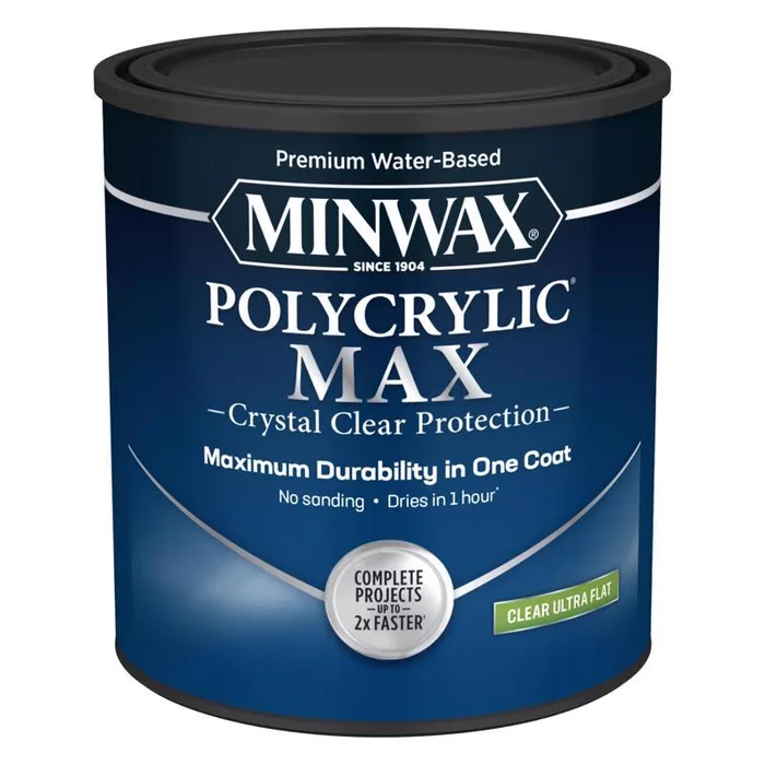 Minwax Polycrylic Max Ultra Flat Clear Water-Based Polycrylic 1 qt (Pack of 4)