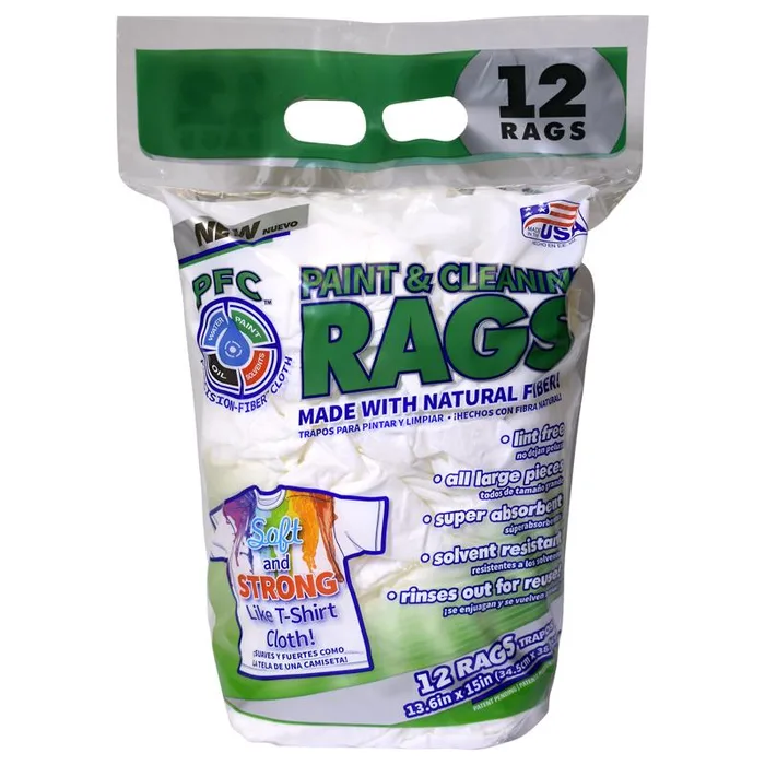 PFC Precision-Fiber 13.6 in. W X 15 in. L White Natural Fibers Rags (Pack of 8)