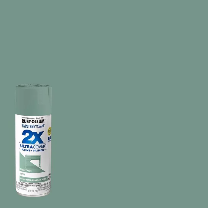Rust-Oleum Painter's Touch 2X Ultra Cover Satin Eucalyptus Paint+Primer Spray Paint 12 oz