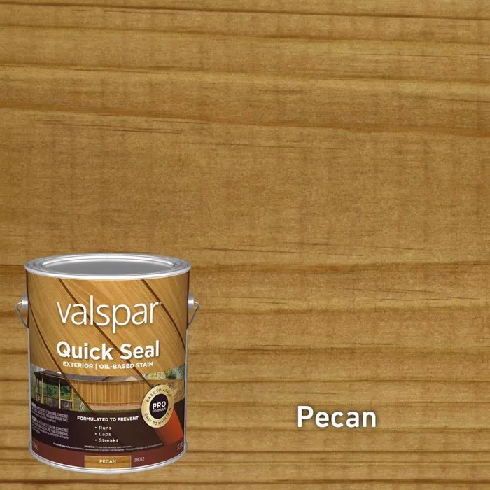 Valspar Quick Seal Semi-Transparent Pecan Oil-Based Alkyd Exterior Stain 1 gal (Pack of 4)