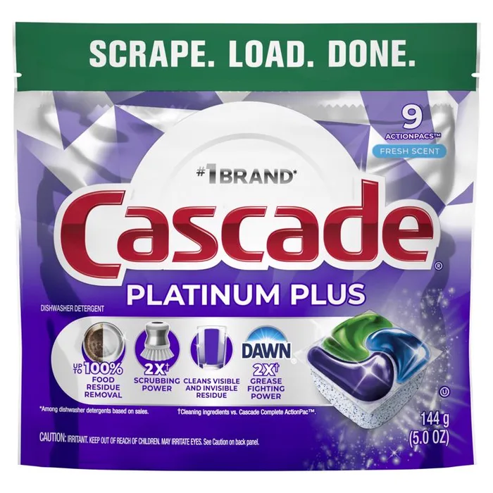 Cascade Platinum Plus Fresh Scent Pods Dishwasher Detergent 5 oz 9 pk (Pack of 6)
