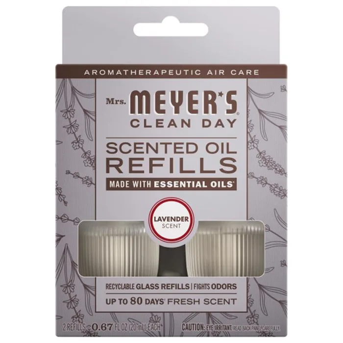Mrs. Meyer's Clean Day Lavender Scent Air Freshener Oil Refill 0.67 oz Liquid 2 pk (Pack of 4)