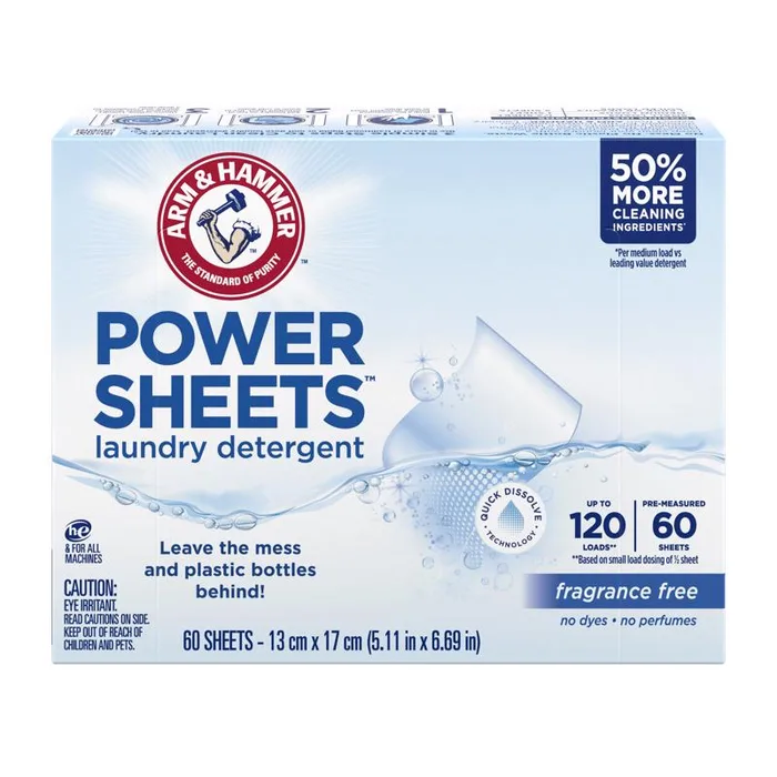 Arm & Hammer No Scent Detergent Sheets 60 ct 60 pk (Pack of 6)