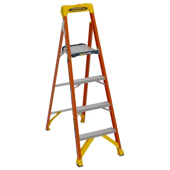 Werner Ready Step 5.5 ft. H Fiberglass Platform Ladder Type IA 300 lb. cap.